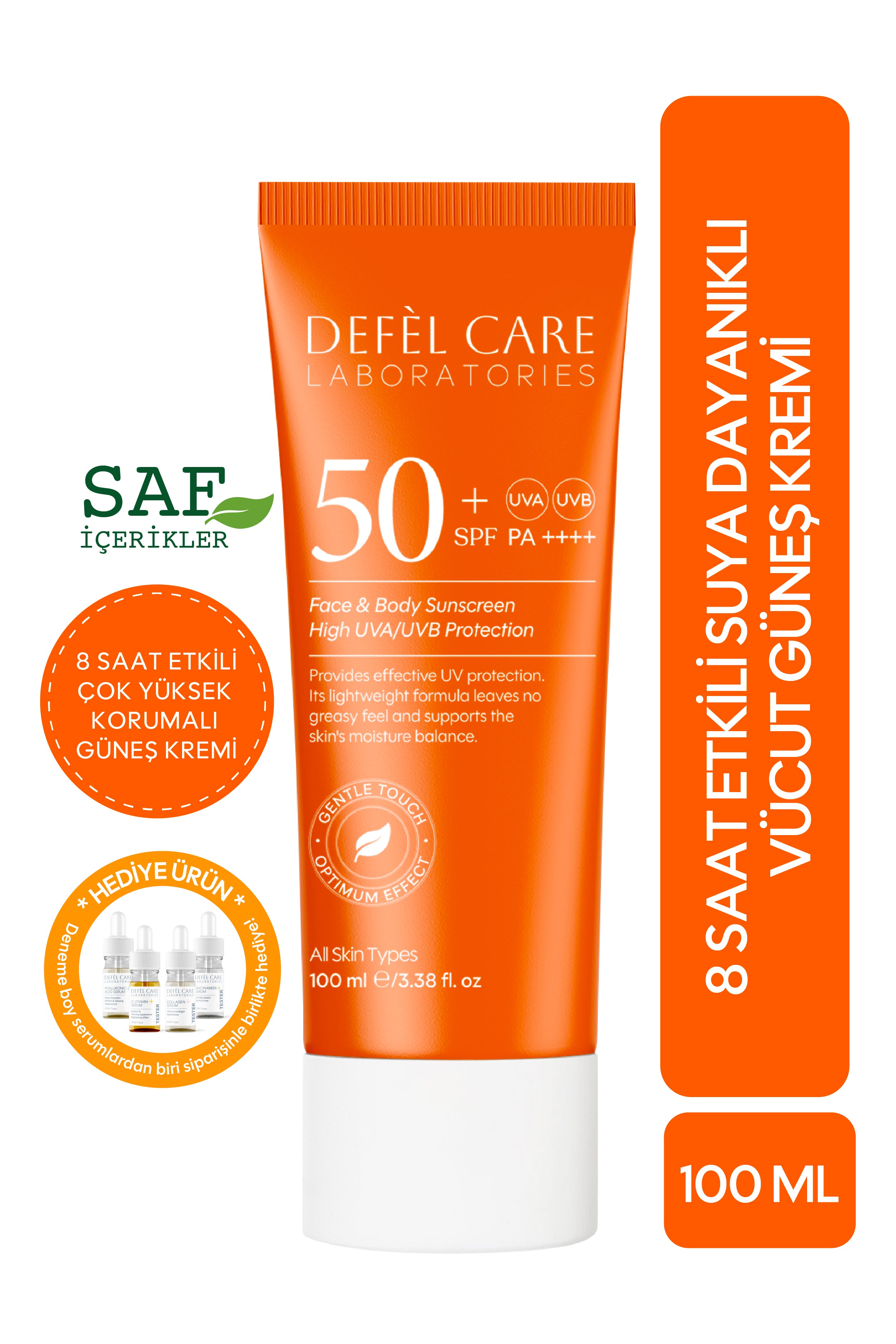 SPF50+ Yüz & Vücut Güneş Kremi 100 ml | UVA & UVB