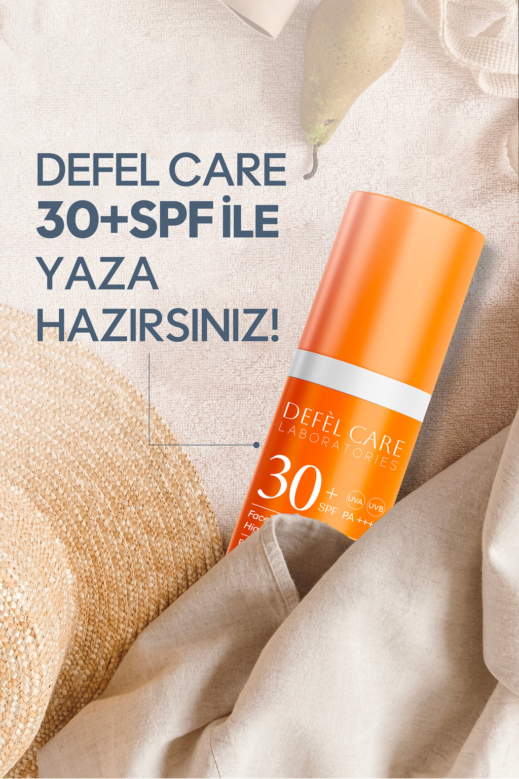 SPF30 Yüz Güneş Kremi 50ml | Kolajen & Nemlendirici Etki
