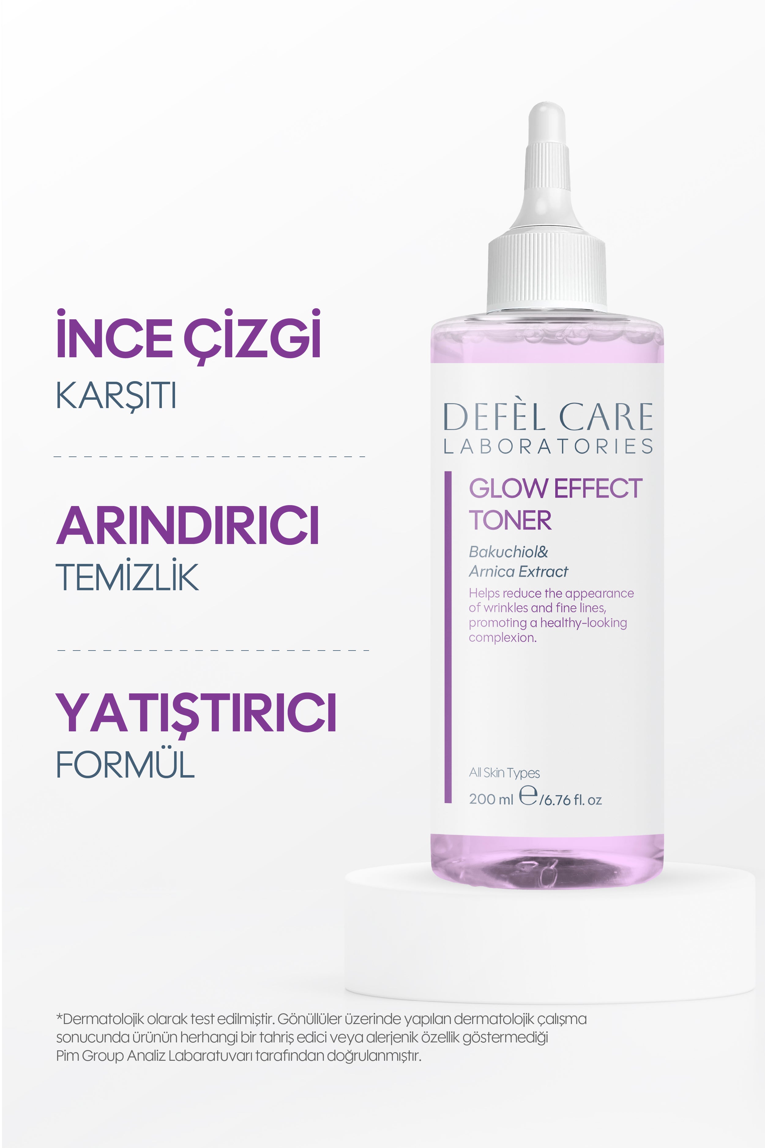 Glow Effect Toner 200 ml – Tüm Cilt Tipleri - Arnika Ekstraktı, Bakuchiol & Hyaluronik Asit