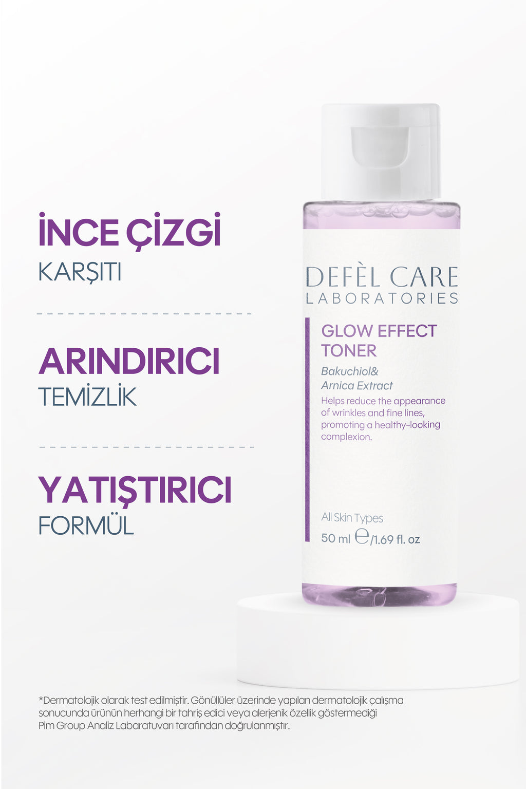 Glow Effect Toner 50 ml – Tüm Cilt Tipleri - Arnika Ekstraktı, Bakuchiol & Hyaluronik Asit