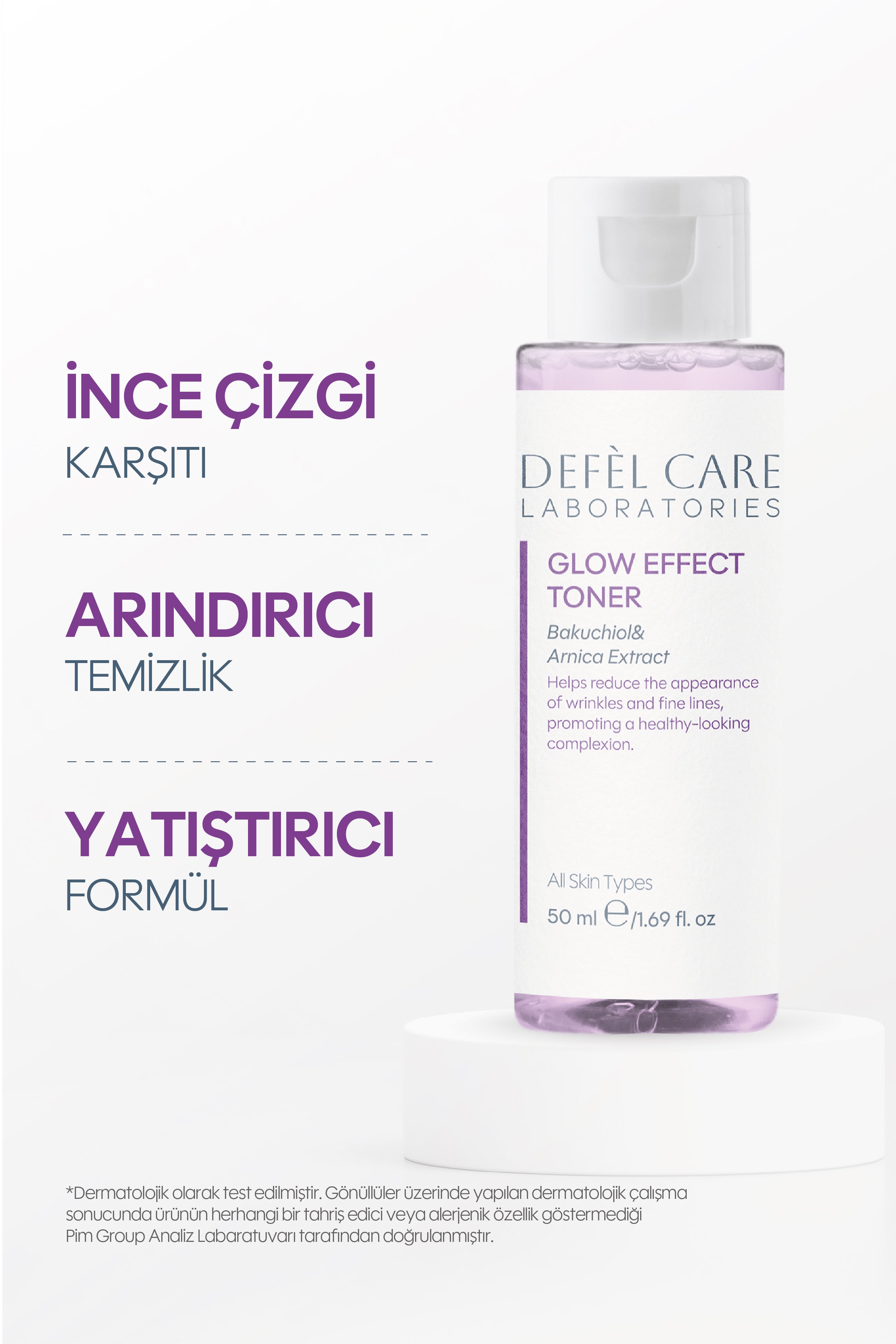 Glow Effect Toner 50 ml – Tüm Cilt Tipleri - Arnika Ekstraktı, Bakuchiol & Hyaluronik Asit