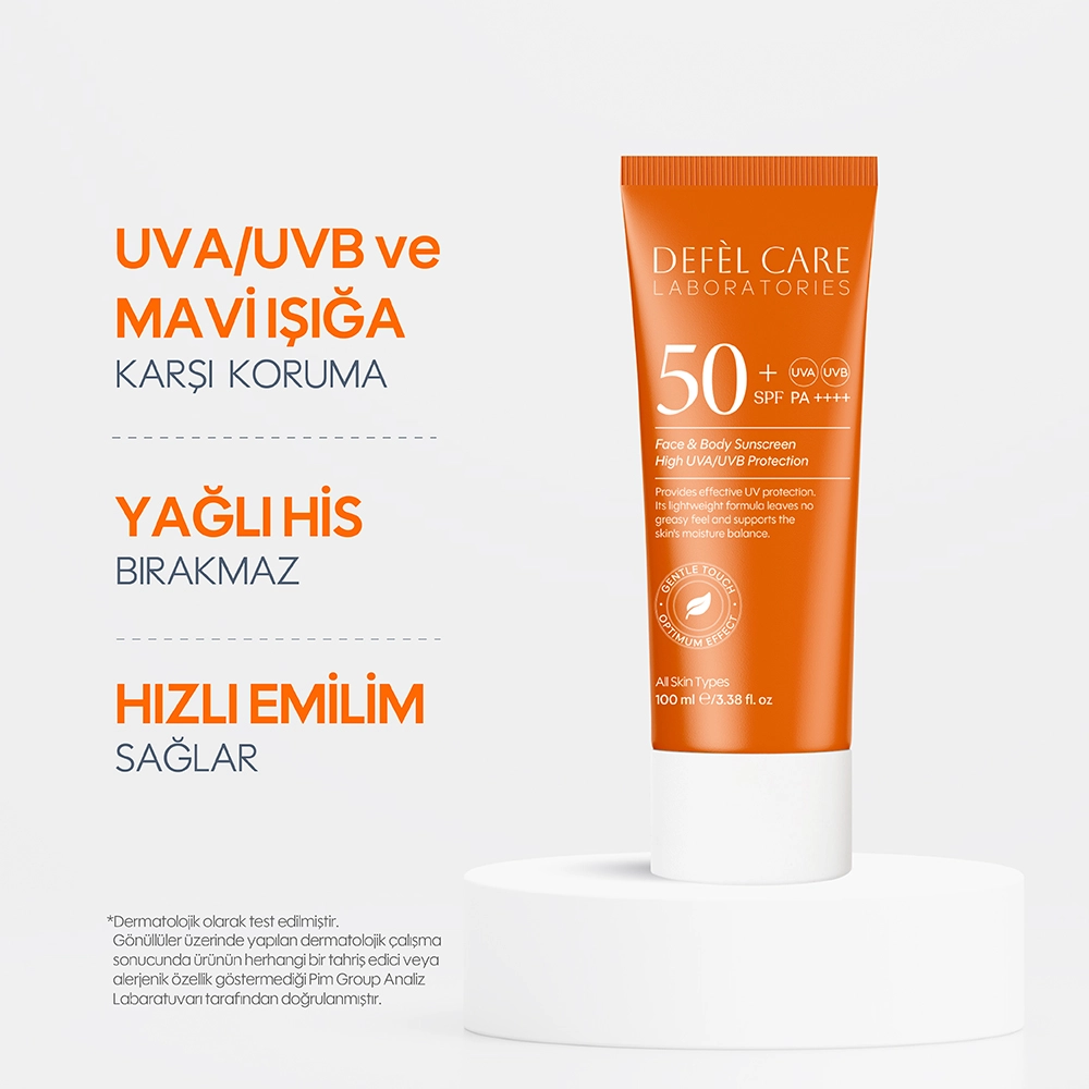 Defel Care 50 SPF Vücut Güneş Kremi